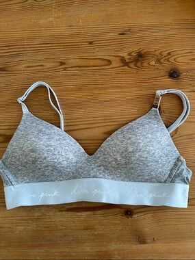 PINK Victoria's Secret Heather Gray Wireless Bralette
